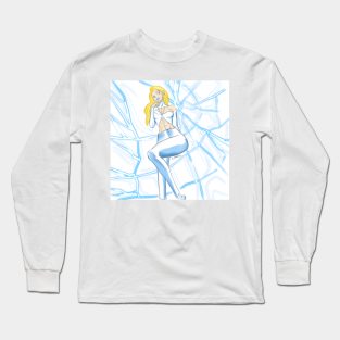 white woman the queen ecopop art Long Sleeve T-Shirt